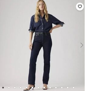 Levis Premium 501 Original  Fit Jeans Woman 30x30 Dark Wash Streetwear Classic